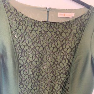 Tory Burch Dark Emerald Green Short Sleeve Dress